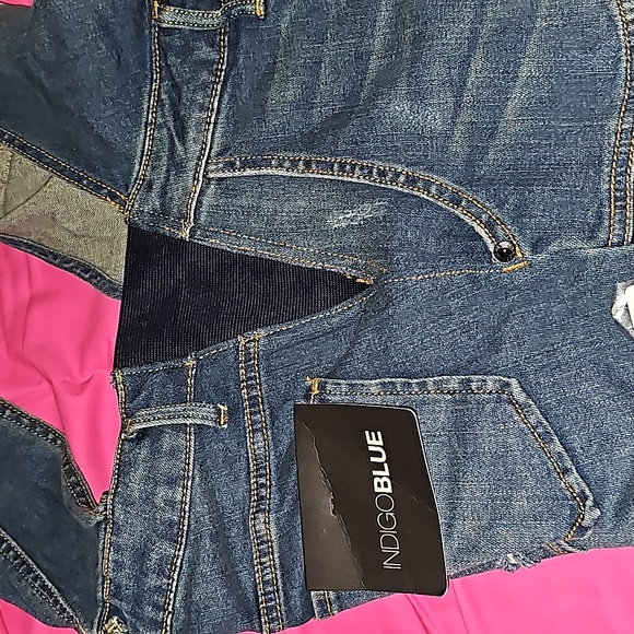 NWT Indigo Blue Distressed Denium Overalls Size XS - Picture 8 of 8